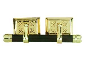 Quality Shining Gold Color Casket Accessories , Coffin Hardware Supplies With Metal Pipe / Hinge wholesale