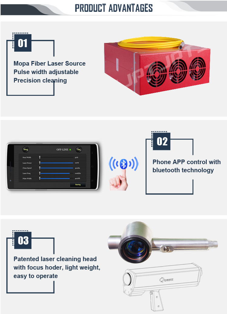 Handheld Fiber Laser Cleaning Rust Machine For Paint Coating Removal dust