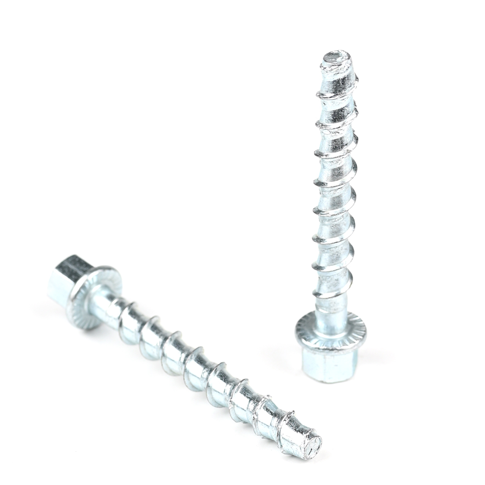 M8 Steel Hex Flange Head Vertical Concrete Threaded Rod Hanger Screw for Ceiling Fixing