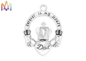 Quality OEM ODM 17.5G Crown Engraved Necklace Charms For Dad wholesale