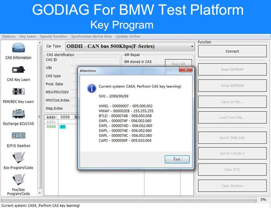 GODIAG GT100 Pro GT100+ Breakout Box with BMW CAS4 CAS4+ and FEM/BDC Test Platform