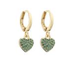 Micro Insert 18k Gold Plated Jewelry Earrings Full Rhinestone Gold Heart Hoop
