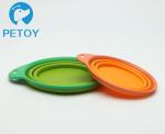 Commercial Foldable Plastic Pet Bowls / Collapsible Dog Bowl Silicone