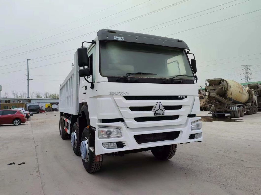 HOWO 8*4 Dump Truck White Transportation 375HP Sinotruk 12 Wheels