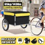 Bike Trailer Cargo Foldable Max Load, 2x16'' Inflatable Wheels, Aluminum Bicycle