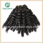 Brazilian 5A virgin remy hair weave natural color(can be dye) spiral curly 10''