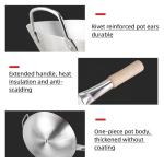 Multifunctional Kitchen Wok Pan Non Stick Stainless Steel With Wooden Handle