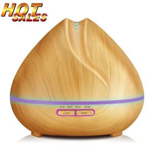 300ML Essential Oil Diffuser Cool Mist Wood Grain Aromatheraply Humidifier With Led Light