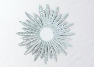 Quality Living Room Ginkgo Leaves Sunburst Metal Wall Art Mirror wholesale