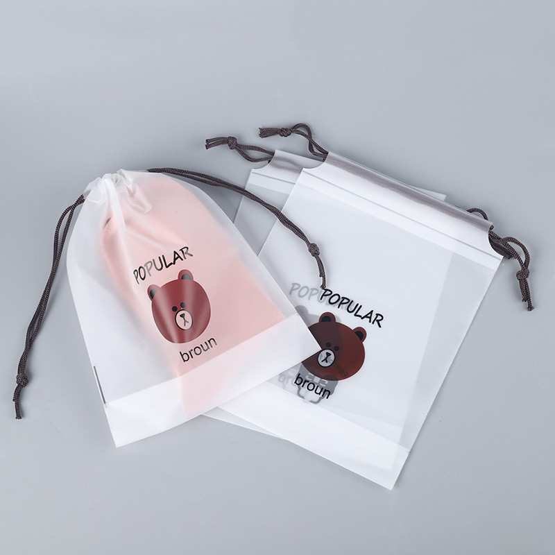 Eva Plastic Drawstring Bag Travel Split Shoe Storage Bag Bear Wash Towel