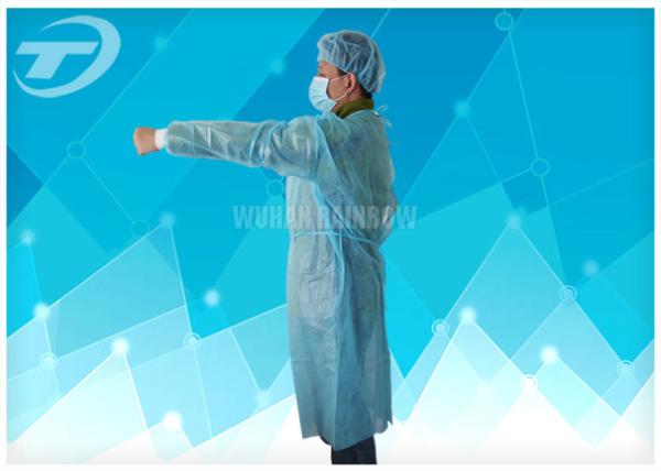 Non Woven Protective Spunbonded Disposable Isolation Gowns Polypropylene 120