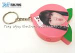 Pink Peach Shaped Music Keychain Custom Talking Keychain With Sound
