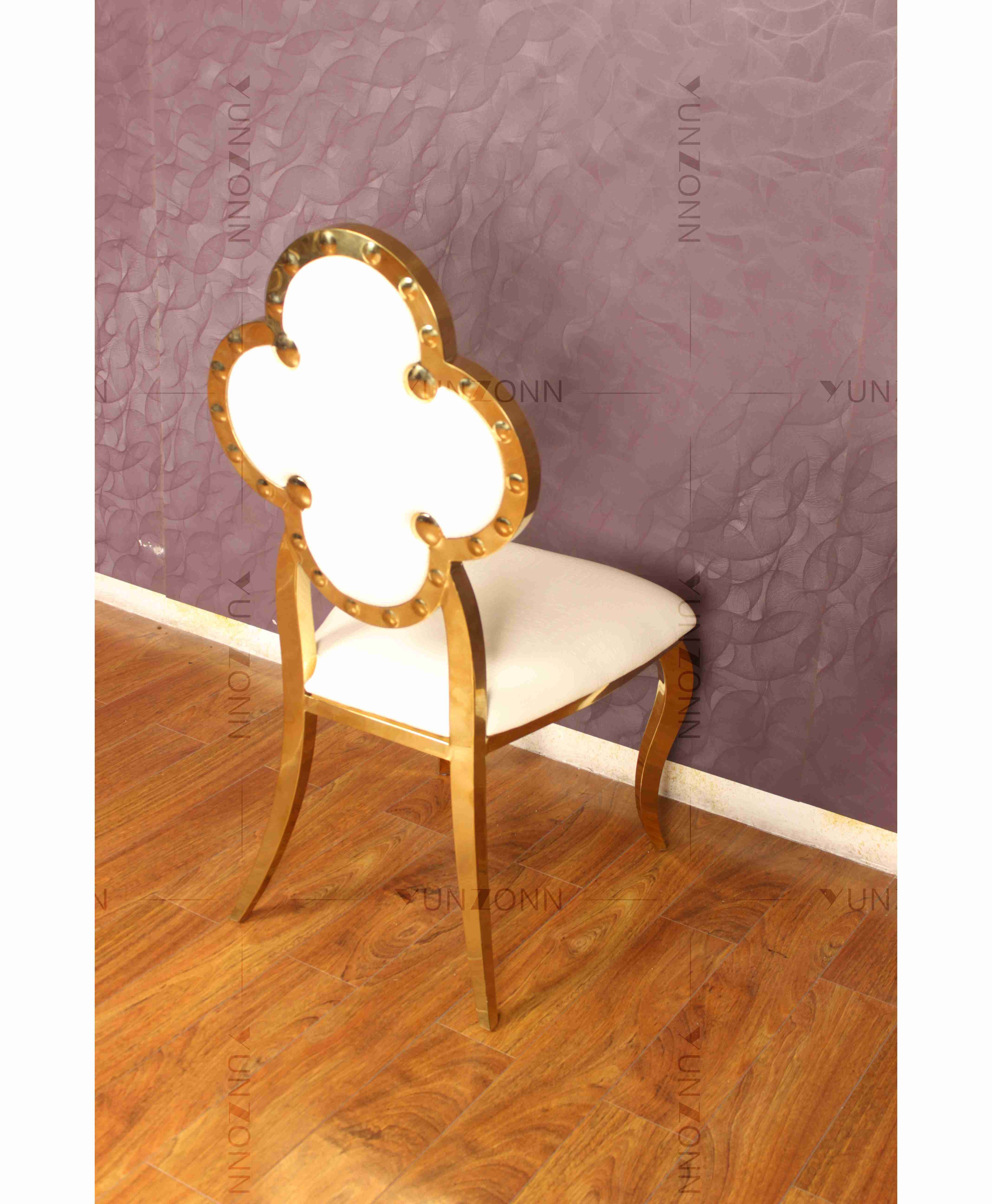 Popular Middle East Stainless Steel Wedding Events Leather Back Dining Chair