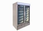 R290 Plug In Vertical 2 Glass Door Freezer With Double Glazed LOW-E Glass Door