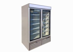 Quality R290 Plug In Vertical 2 Glass Door Freezer With Double Glazed LOW-E Glass Door wholesale