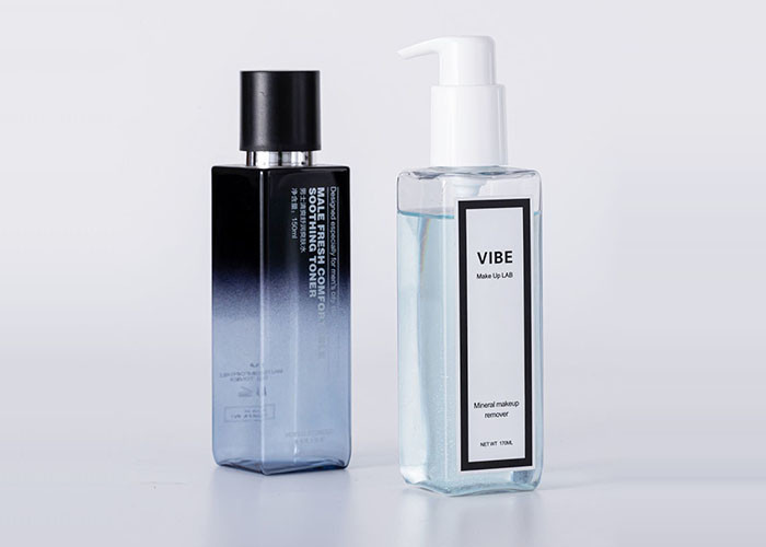 Matte 180ml Square Plastic Lotion Bottle For Cosmetic Packaging