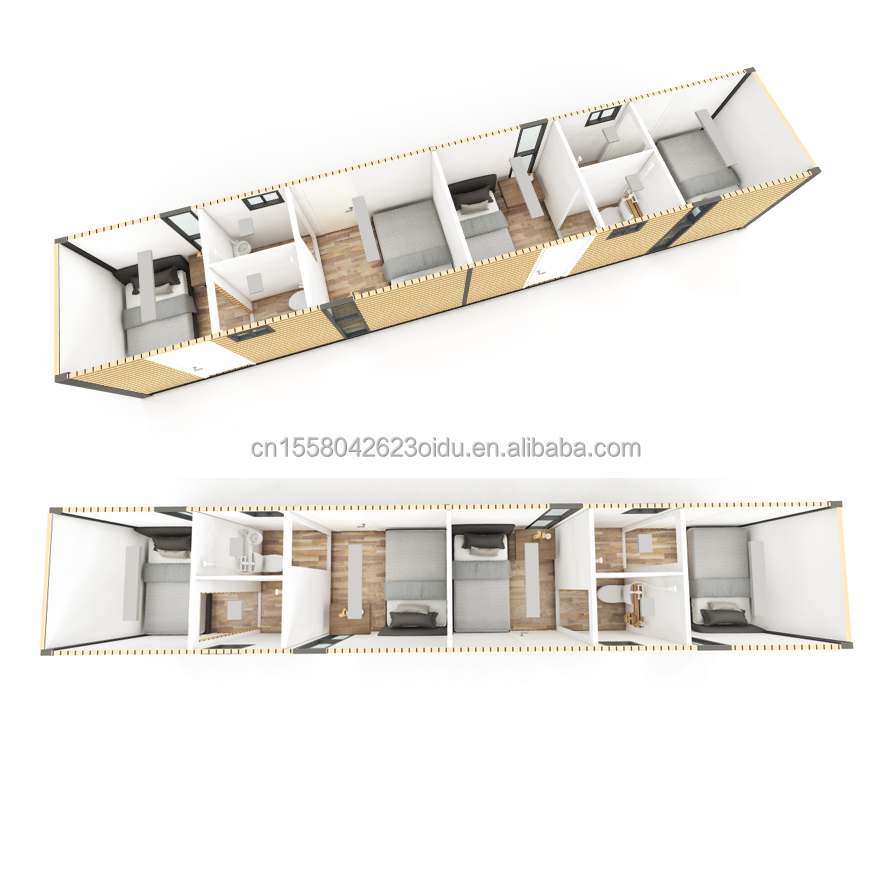 20ft Design Mobile Shipping 40ft Container 4 Bedroom Residential Mini Lounge Hotel and Customized Color for Hotel Sale