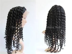 Quality Healthy Deep Wave Curly Full Lace Human Hair Wigs For Black Women wholesale
