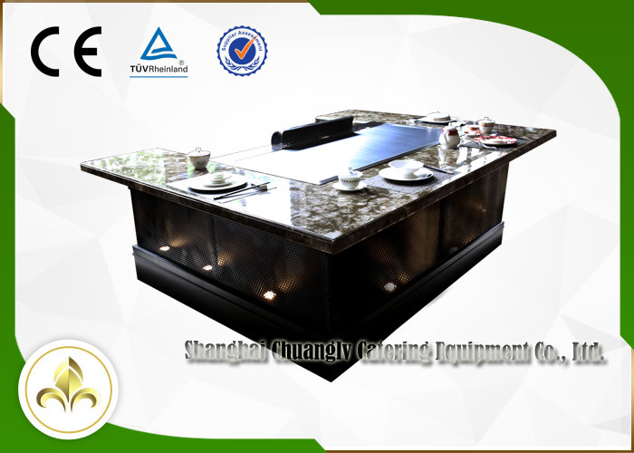 Electric Teppanyaki Hibachi Grill table with sunken air inlet design