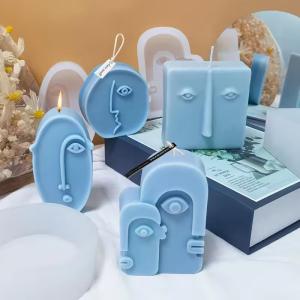 Quality Abstract Human Face Candle Art Portrait Handmade Soap Food Grade Silicone Candle Mold wholesale