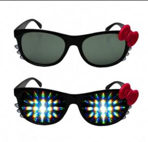 Quality Firework Plastic Diffraction Glasses , Hello Kitty Rainbow Glasses wholesale