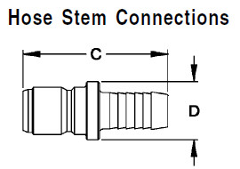 1 Inch Hose Stem Connections Brass Male Quick Connector