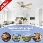 52 Inch Dimmable 3 Color Light Ceiling Fan With Light Indoor Plywood Blade