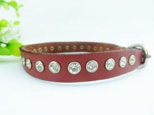 Quality dog leather diamond-collars wholesale