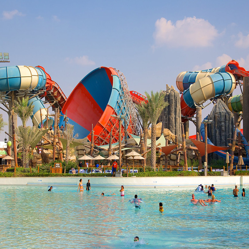 Multiple People Swim Wave Pool Open Air Outdoor Water Playground