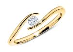 Solitaire 14k Yellow Gold Diamond Ring 1.5mm Round Cut With 0.10ct Diamond