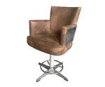 Vintage Leather Aviator Aluminum Office Chair