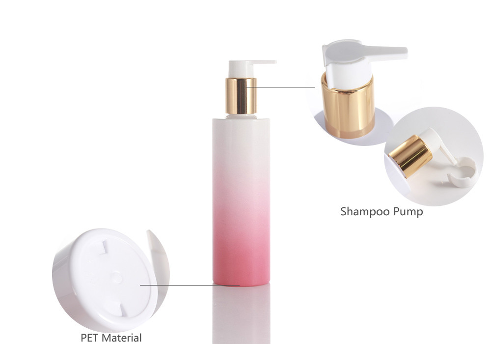 250ml 300ml Shower Gel Bottle Cylindrical High-End Shampoo Plastic Bottle Anodized Aluminum Press Empty Bottle