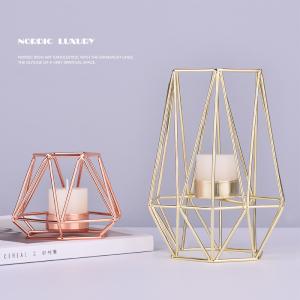 Quality Simple Iron geometric Candle Holder Wedding Home Gem Candle stand Craft wholesale