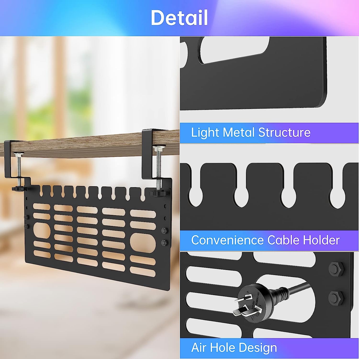 Black Under Desk Cable Organizer Tray The Ultimate Desk Wire Management Solution
