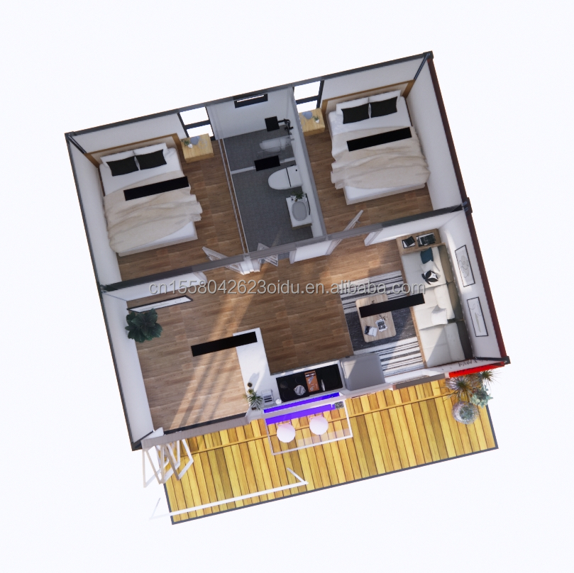 Galvanized Steel Square Tubes Main Structure Used for Prefabricated Modular Flat Pack Shipping Container Office Building