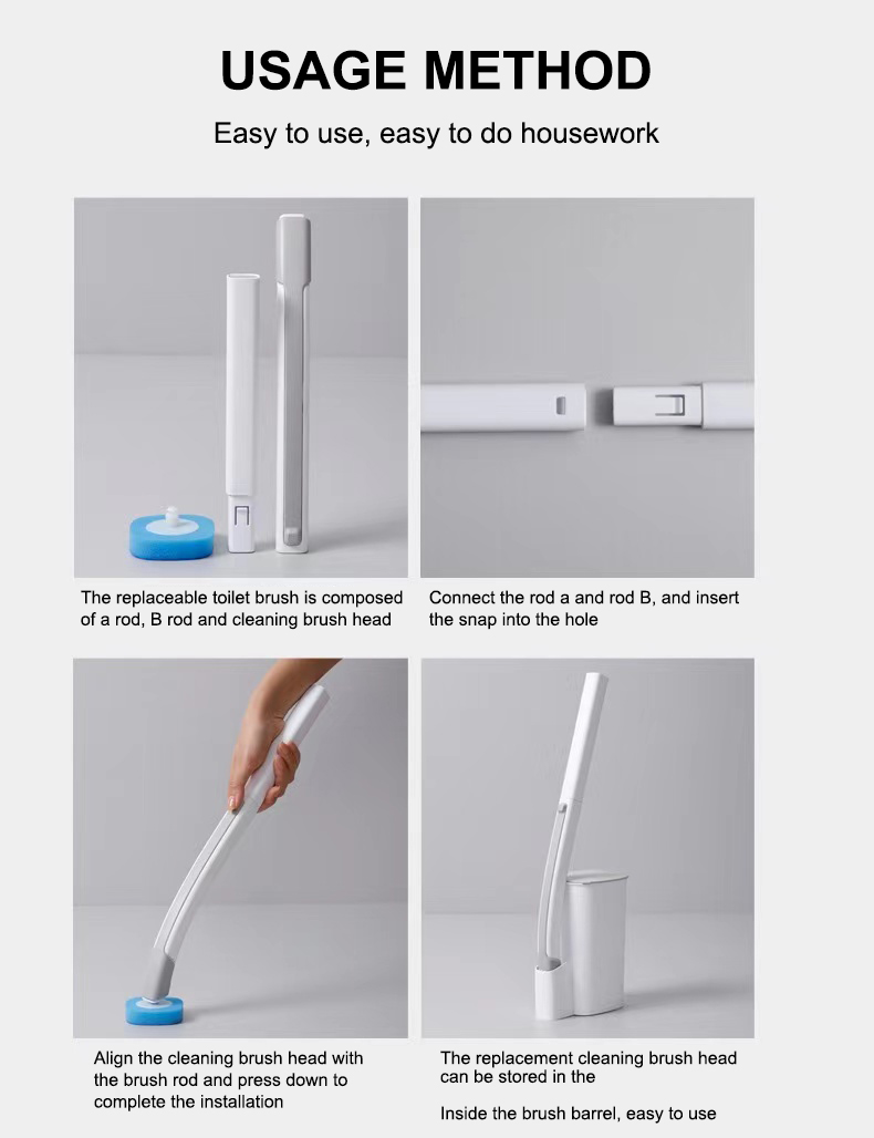 Silicone Head Disposable Toilet Brush Disposable Toilet Scrubber Convenient