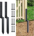 2mm Thick Steel Fence Post Repair Anchor for Repairing Tilted/Broken Wood Fence