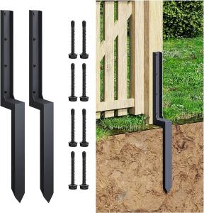 Quality 2mm Thick Steel Fence Post Repair Anchor for Repairing Tilted/Broken Wood Fence Post wholesale