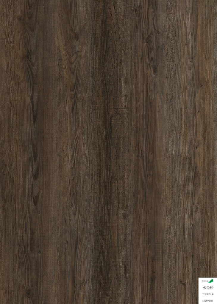 Sound Absorption Dark Wood PVC Dry Back LVT Flooring