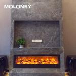 1150mm Wall Mantel Heating Electric Fireplace Fabricated Logs Adjustable