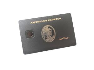 Quality Big Chip Hole Frosted Laser Engrave Matt Black Metal Cards wholesale