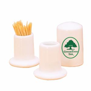 Quality Hotel Ceramic Toothpick Holder 5*7cm Ceramic Logo Customized wholesale
