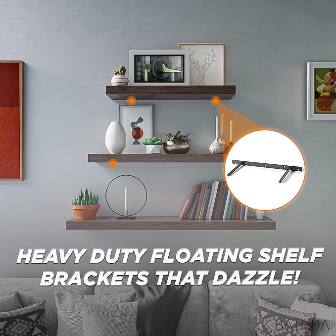 Black Powder Coating Shelf Support Hidden Brackets for Floating Shelves Steel Bracket