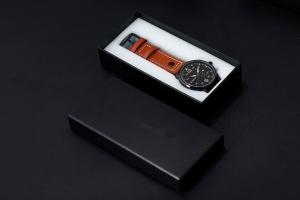 Quality Hot Stamping Mens Leather Watch Box , Watch Gift Box Inside White Foam Materials wholesale