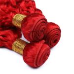 Red Deep Wave Remy Human Hair Bundles Sew In Weave Bundles Brazilian Bundle
