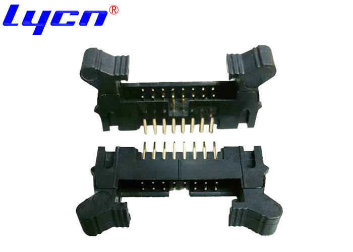 Straight Black Ejector Header DIP 180 Degree PA9T 2.0mm Pitch With Gold Flash