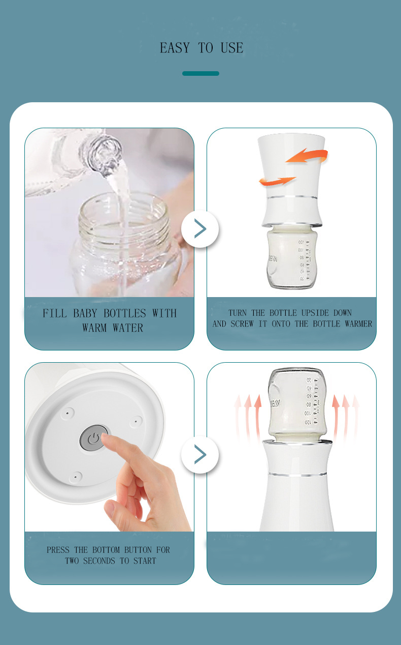 Quick Electric Feeding Baby Bottle Warmer With Variable Flow Velocity Portable Design