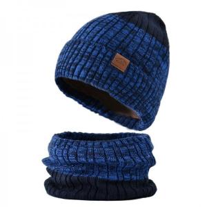 Quality Outdoor Riding Windproof Woolen Hat And Bib Two-piece Plus Velvet Thick Warm Hat wholesale