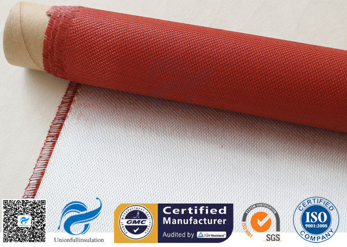 Electrical Insulation Red Silicone Coated Fiberglass Fabric Cloth 530 gsm