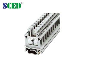Quality 101A 800V 25mm2 Rail Mounted Terminal Blocks Brass 12.2mm Width wholesale